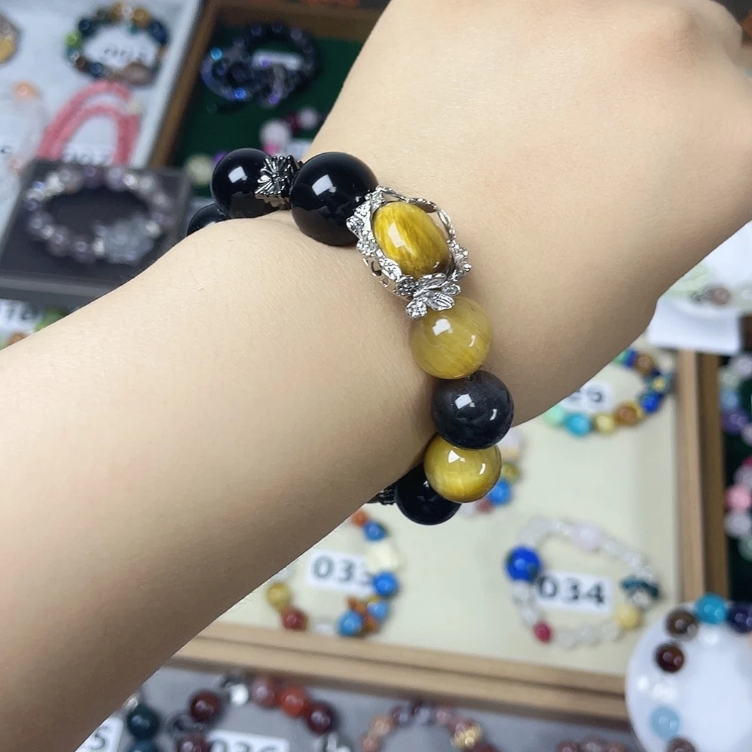 烟晶手链银S925镶嵌