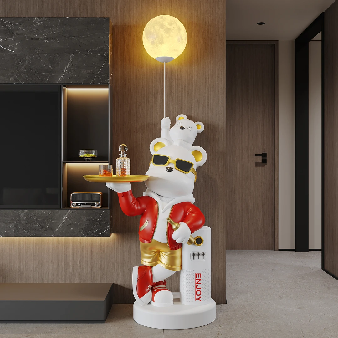 暴力熊存钱罐新房客厅装饰品轻奢落地摆件电视柜两旁乔迁新居礼物