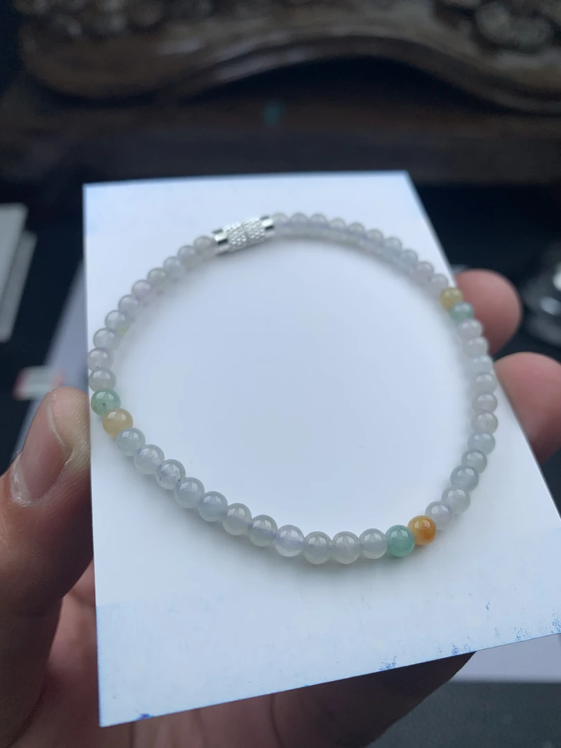翡翠手串小米珠卡3+多样性发货