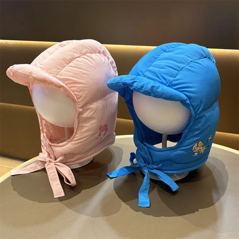 宝宝帽子冬季护耳帽男童女童韩版充绒夹棉雷锋帽骑车防风护脖保暖