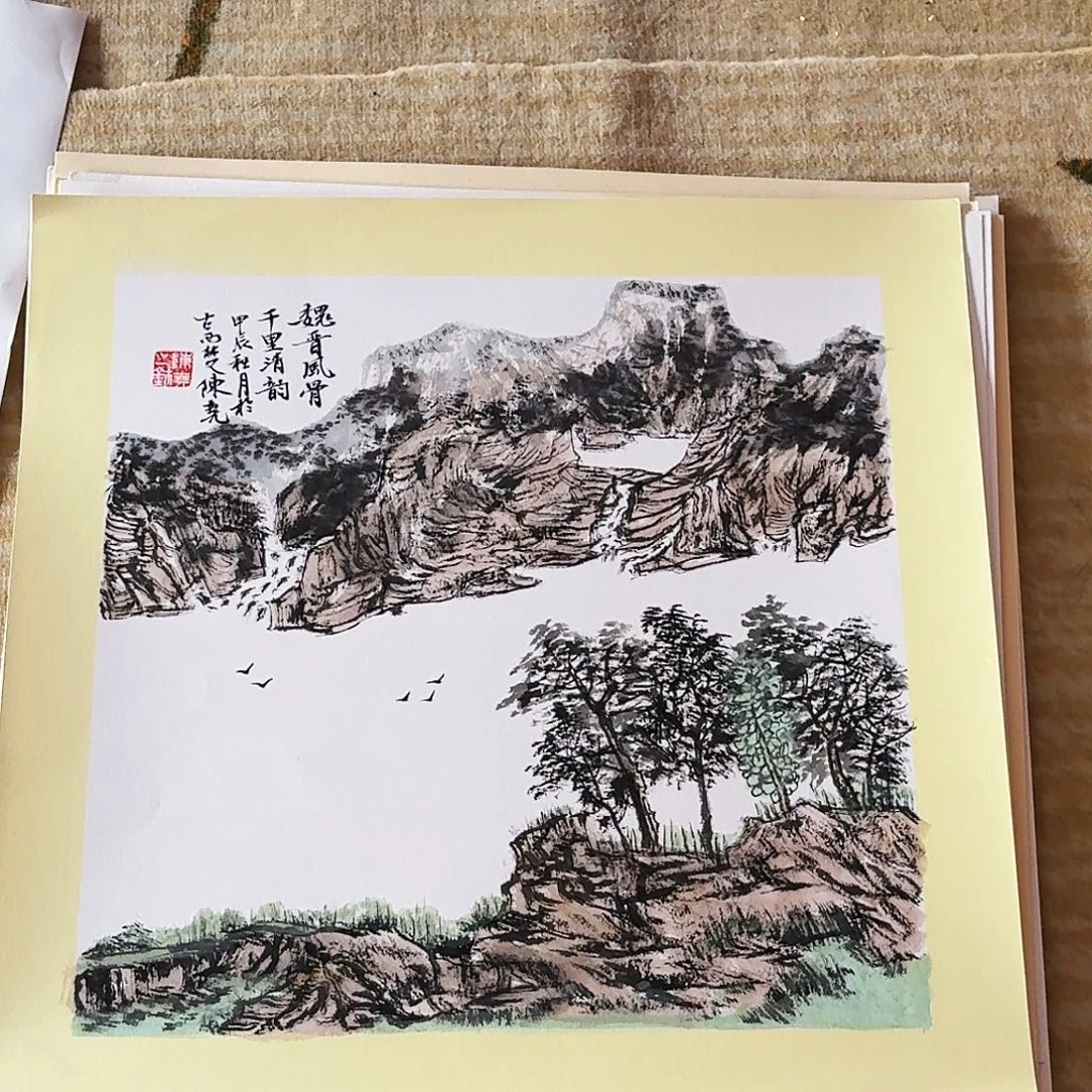 国画小斗方50.50手绘作品