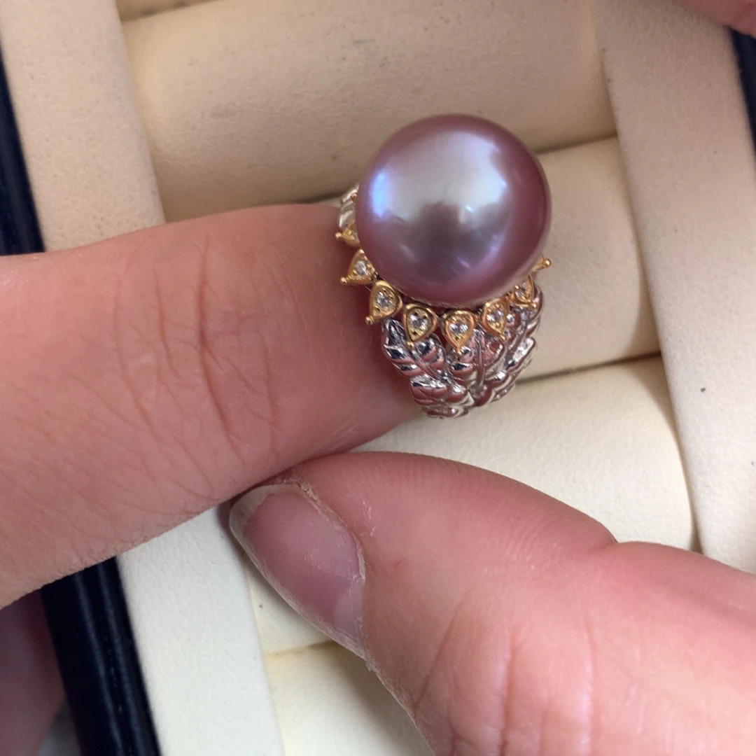 淡水珍珠戒指银S925镶嵌