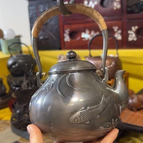 蜜安罐瓷香炉锡茶则