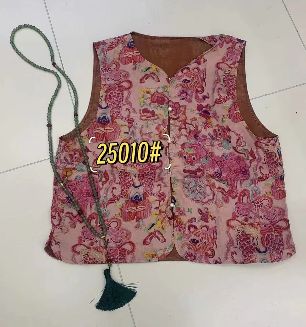 【摩姐姐欧韩】25010夏款新中式国风提花无袖背心马夹