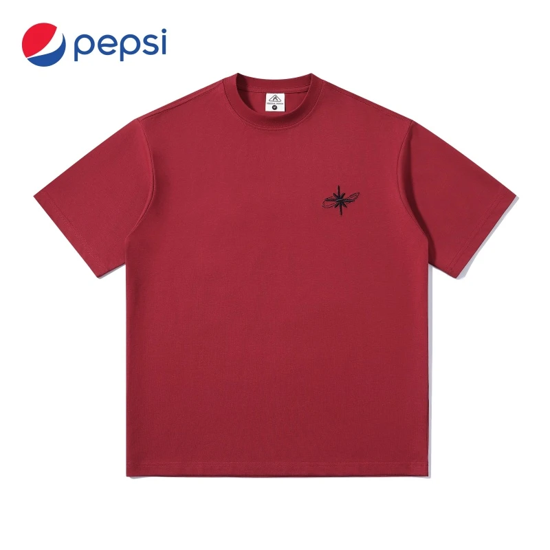 Pepsi百事夏季凉感刺绣圆领宽松休闲短袖T恤舒适男装透气时尚2881