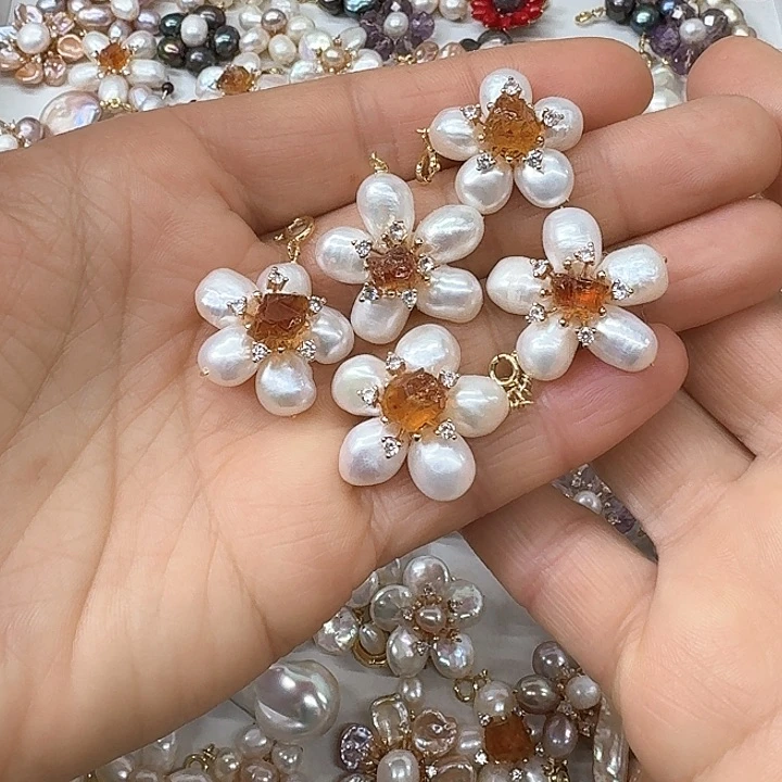 淡水珍珠颈饰银S925镶嵌