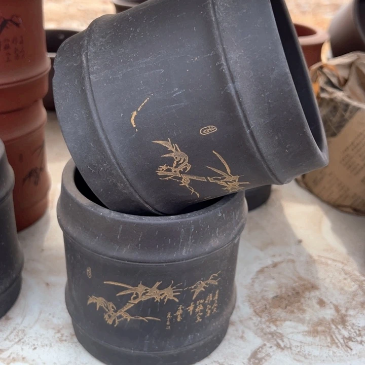 红陶紫砂兰花盆无暇