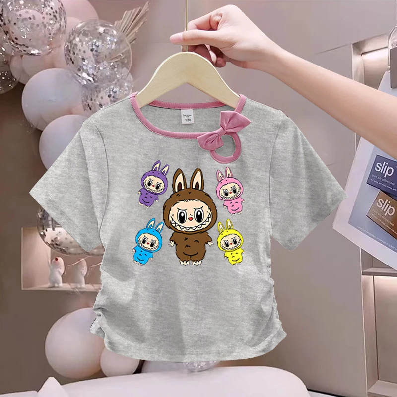 女童纯棉圆领公主风夏季新款卡拉布短袖洋气百搭儿童T恤上衣潮