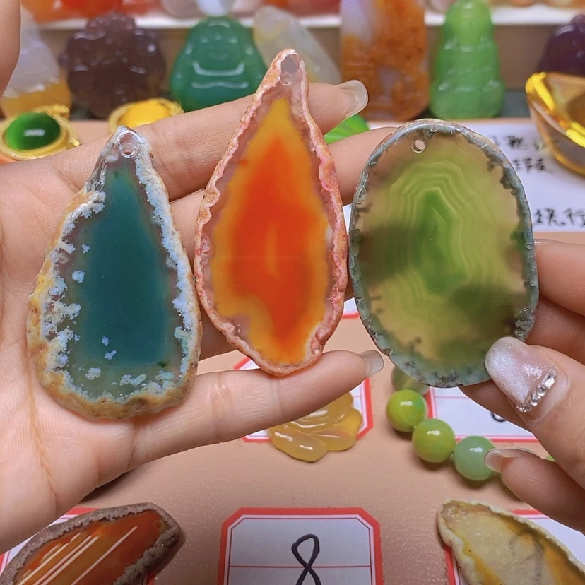 【闪购商品】玛瑙/玉髓玉牌未镶嵌不**衷