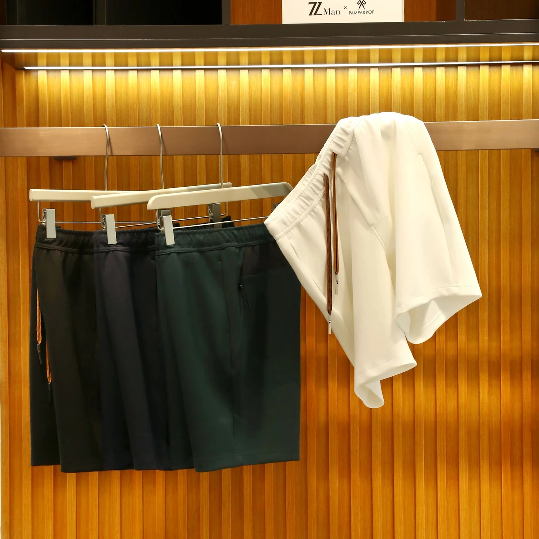 意式轻奢 轻盈无压夏季男士时尚高端透气抗皱运动直筒短裤五分裤