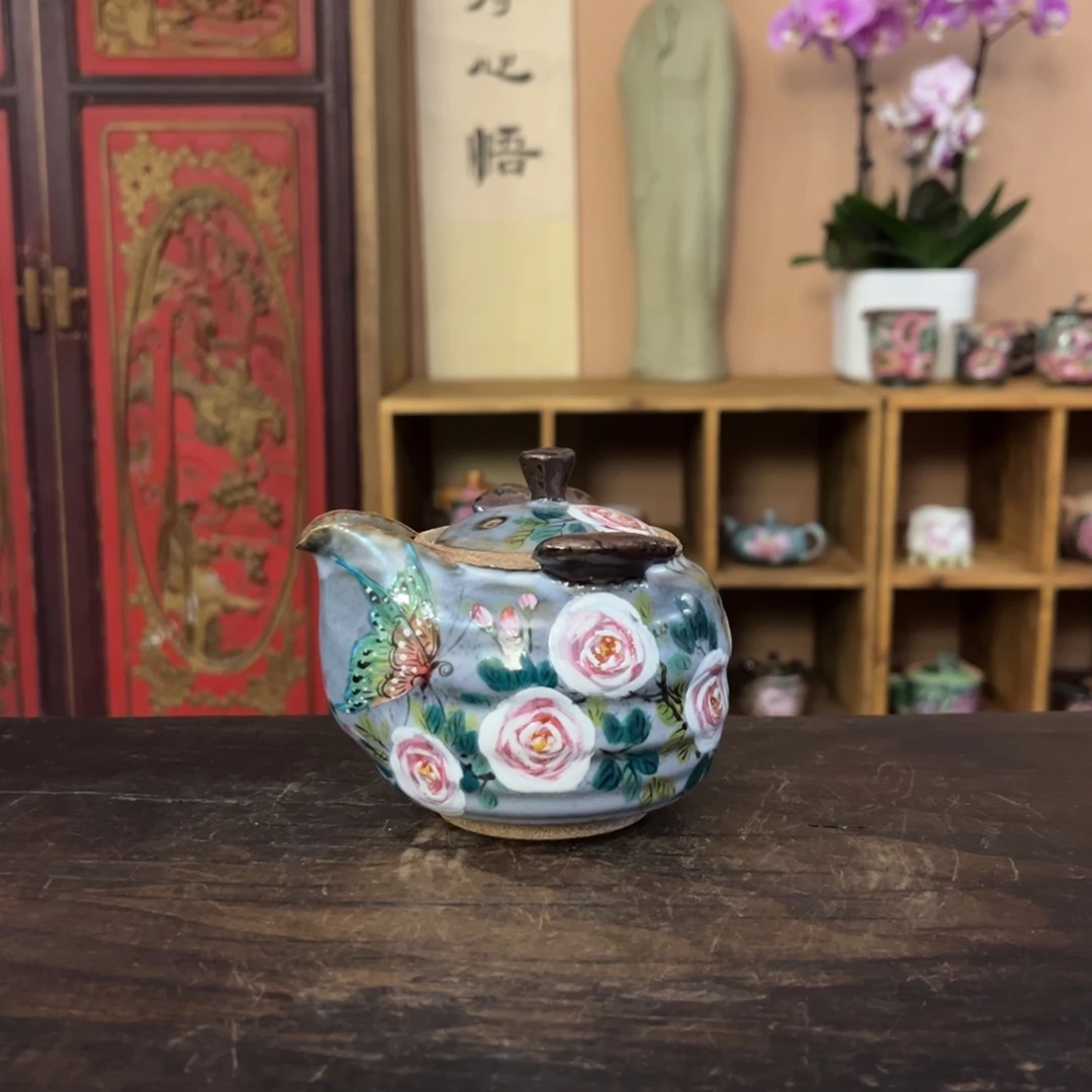 柴烧纯手工手绘陶瓷