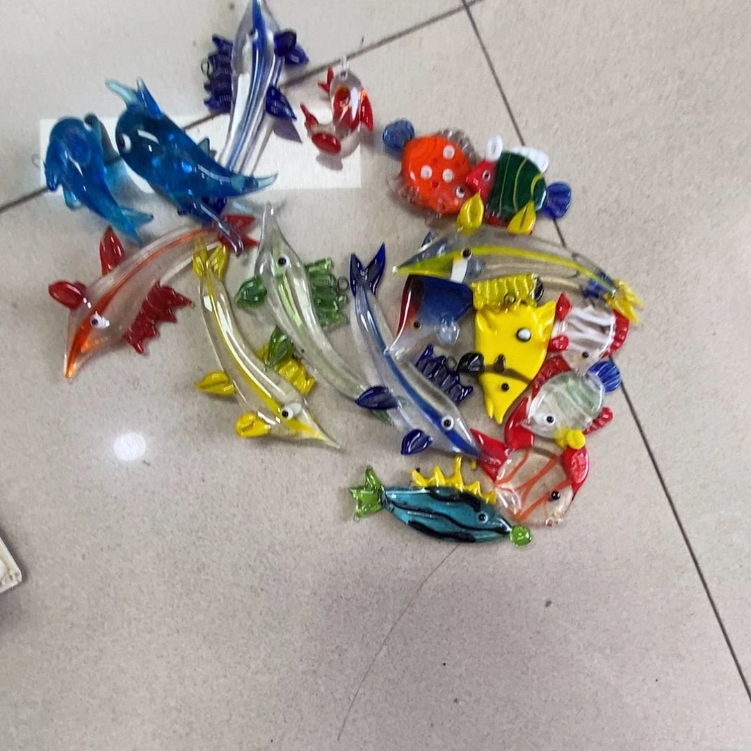 冰***花玻璃颈饰琉璃摆件