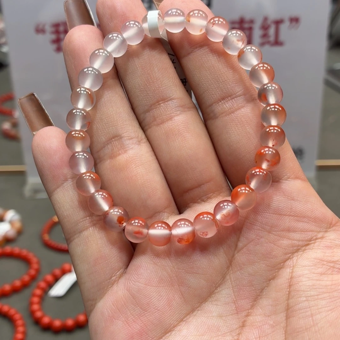 未镶嵌单圈南红玛瑙原矿保山冰飘手串卡7