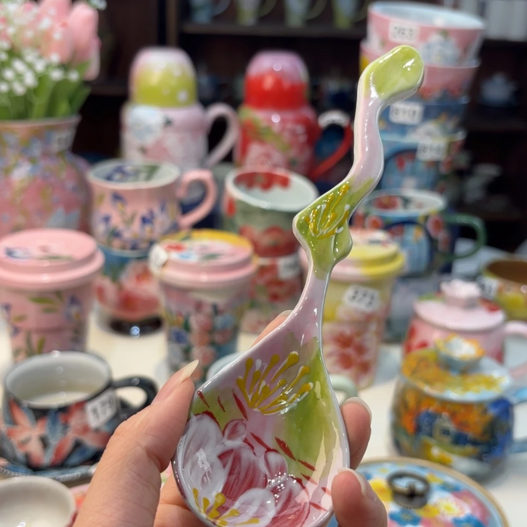 瓷片景德镇手绘高温釉下彩陶瓷茶具