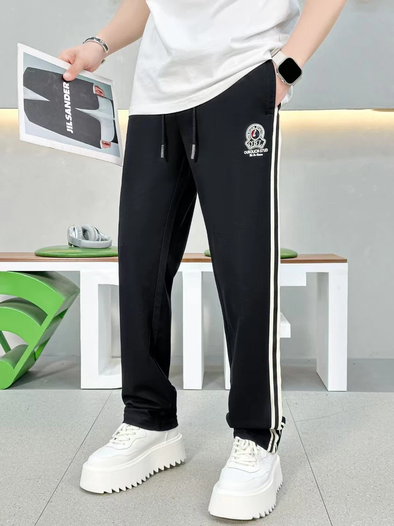 欧货春夏季新款印花男士运动裤子时尚百搭直筒宽松潮流休闲裤