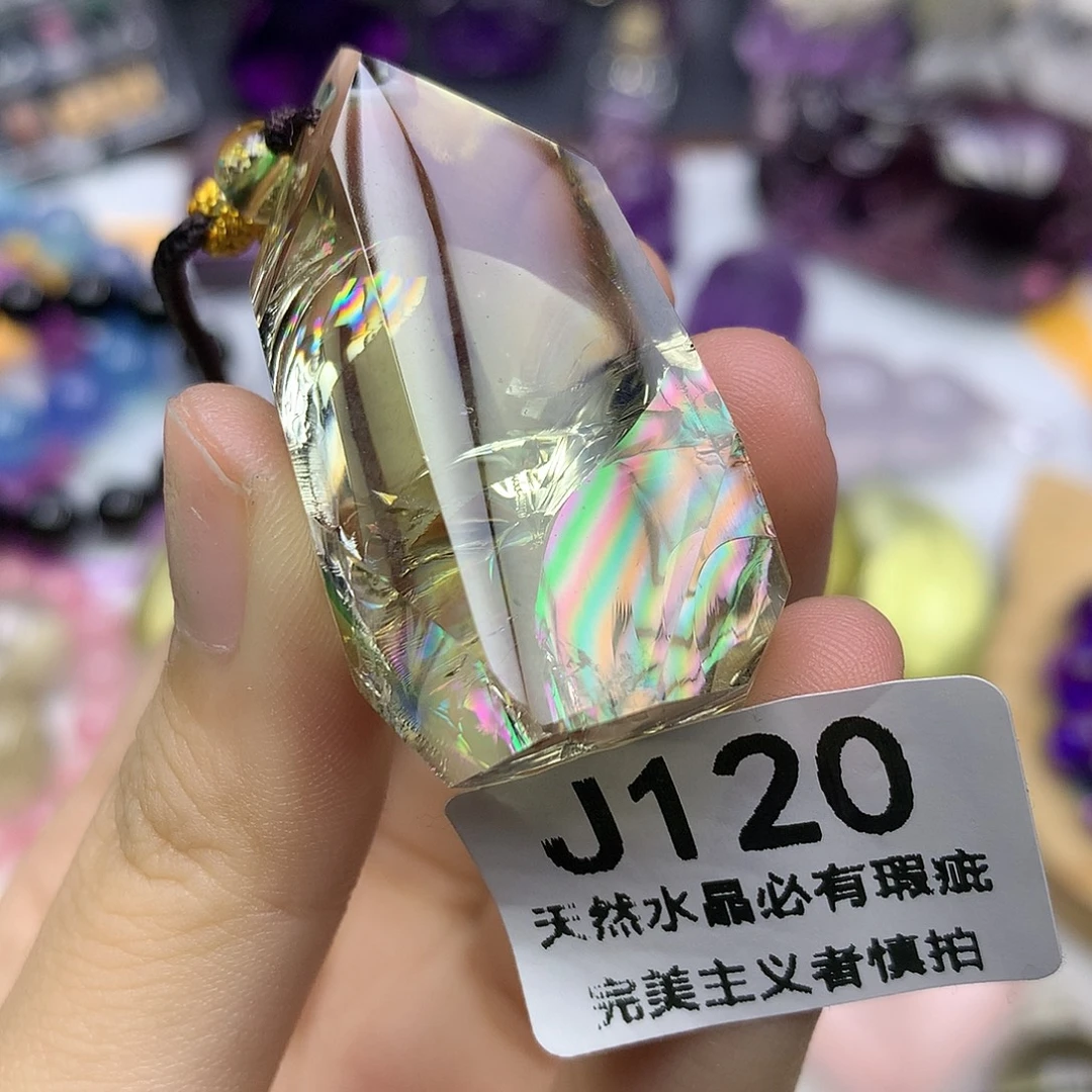 珠宝半成品水晶未镶嵌吊坠