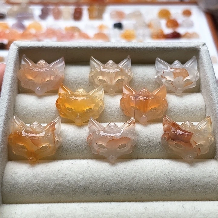 玛瑙/玉髓未镶嵌玛瑙狐狸面具
