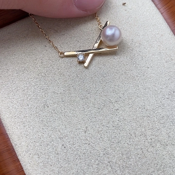 颈饰银S925镶嵌海水珍珠