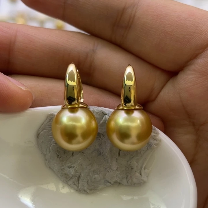 18K金镶嵌海水珍珠耳饰11.8-11.9mm