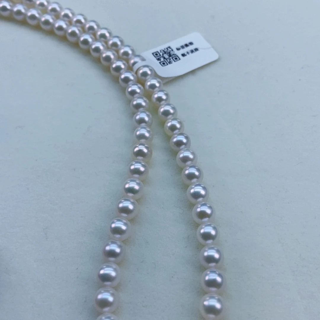 银S925镶嵌淡水珍珠6/7极强冷青光干净透亮