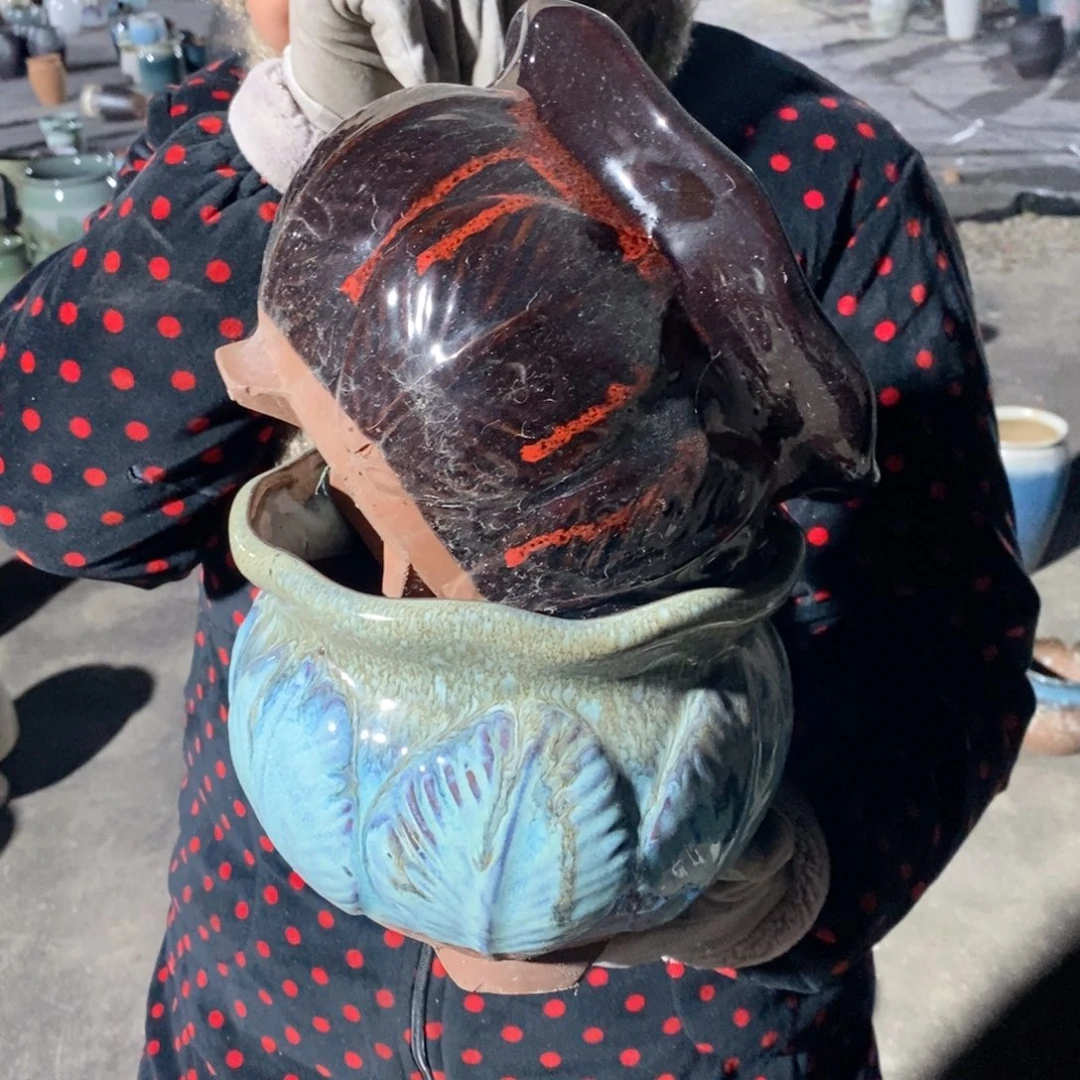 红陶口18高15瑕疵～