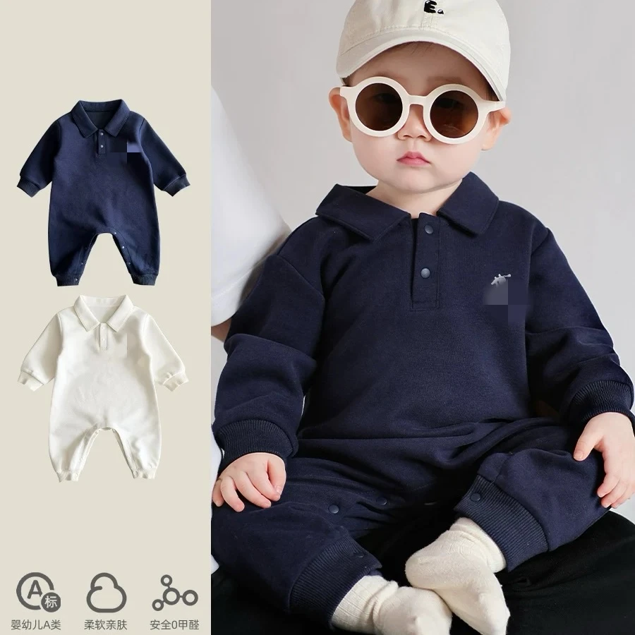 春季上新婴儿连体衣服洋气百搭婴幼儿Polo长袖哈衣薄款宝宝秋季