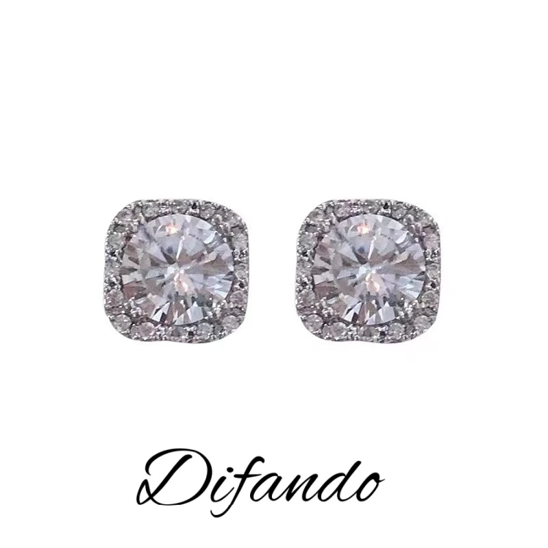蒂梵朵Difando 方形小众冷淡风高级感耳钉KH4082