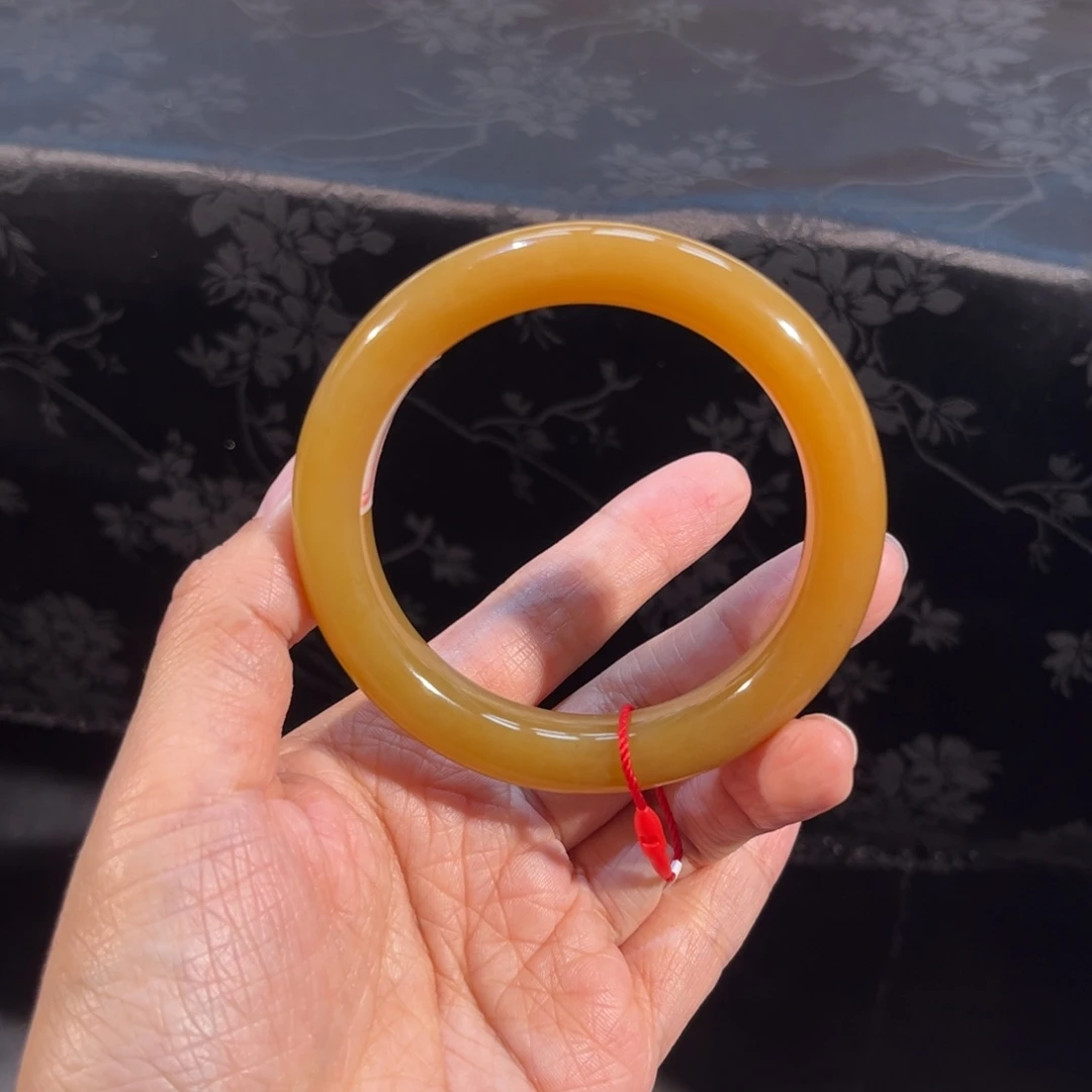 和田玉未镶嵌手镯  「且末金橘蜜糖」