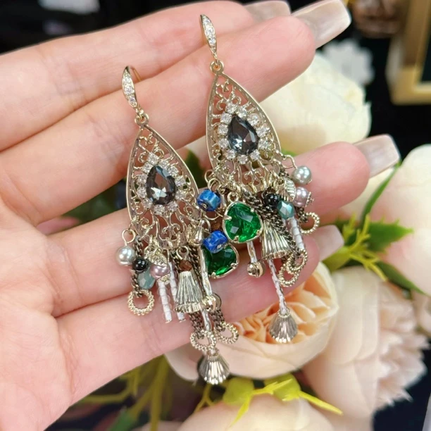 铜合金耳饰 A076 法式复古手工浪漫温柔简约时尚小众气质轻奢