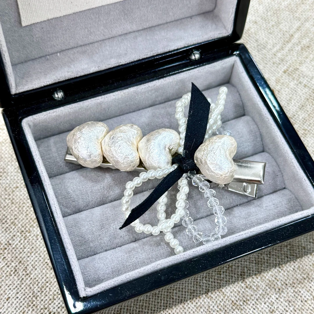 气质百搭爱心蝴蝶结鸭嘴夹边夹女