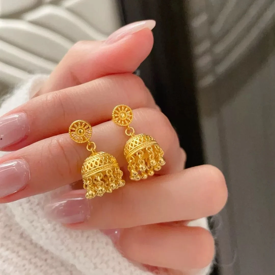 黄铜耳饰 【NAM RAN】金色水母流苏耳环 25031810