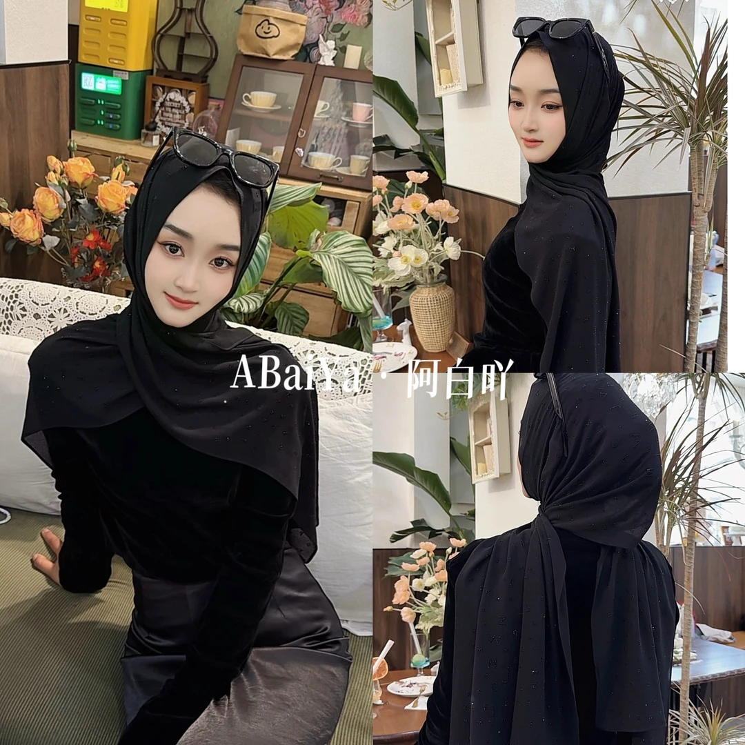 璀璨·高端定制迪拜纱字母长巾带盒针