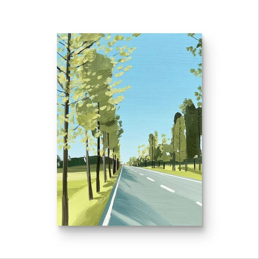 《晴日长径》原创手绘画/60x80cm/中古风系列ZGF-307