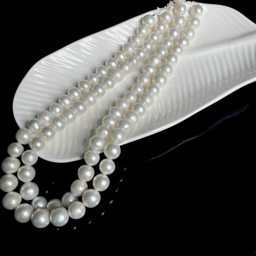 淡水珍珠项链9-11mm+V7005多样性发其一百搭简约款