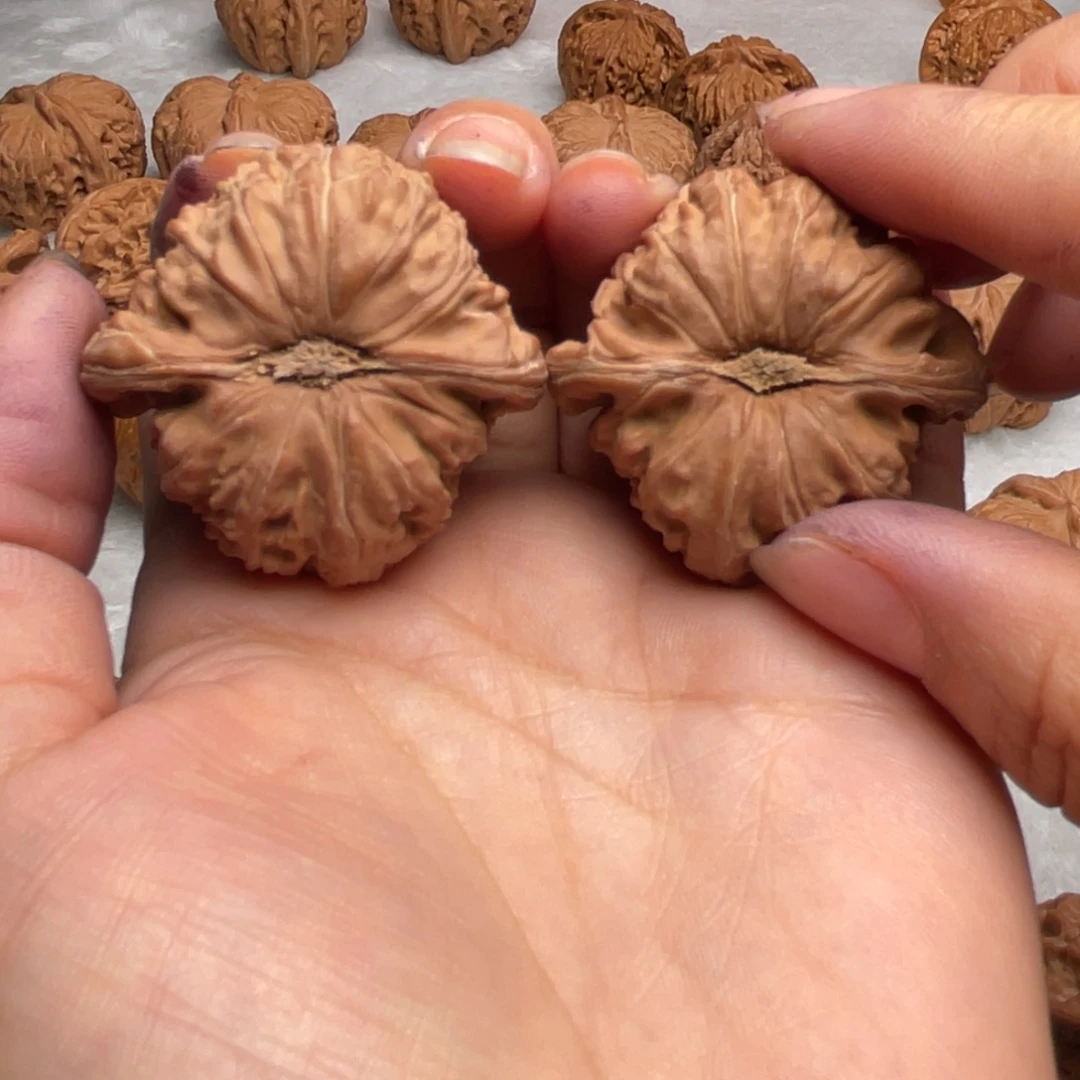 東***：文玩核桃把件W 35 41 白狮子