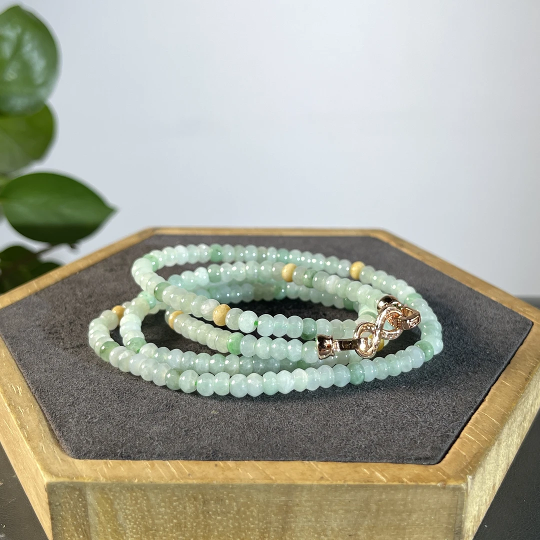 JCA24-23 天然缅甸A货翡翠  翡翠珠串（含配饰）