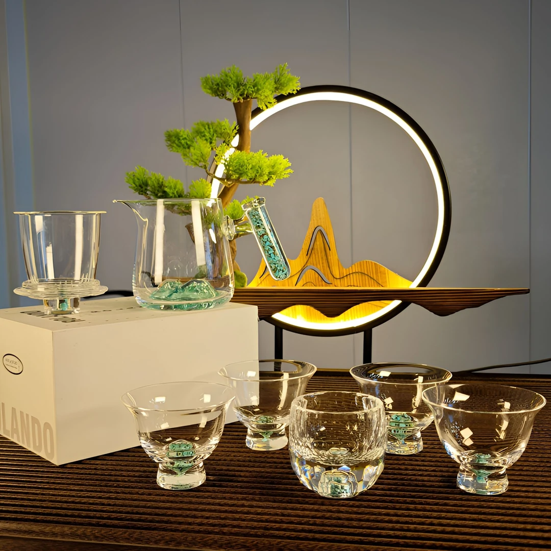 【水晶世家】K9水晶茶壶茶杯套装功夫茶具高档礼盒中式轻奢家用