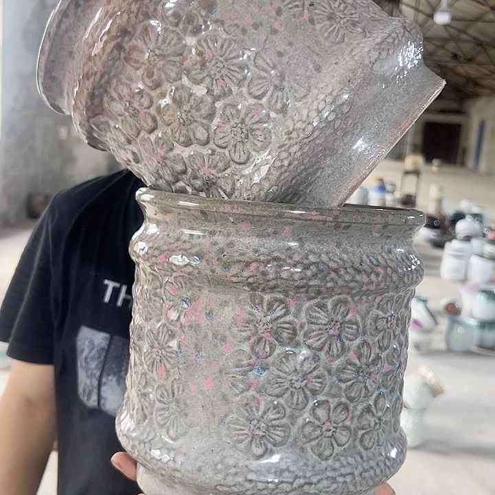 紫砂花盆高20口20