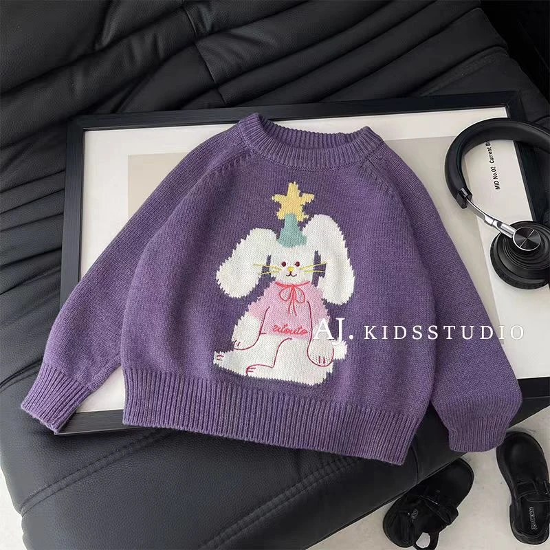 女童毛衣秋冬新款时尚休闲韩版上衣可爱洋气儿童针织衫