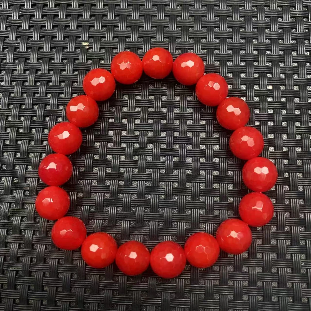 卡10mm19颗hjt切面玉石玛瑙手串