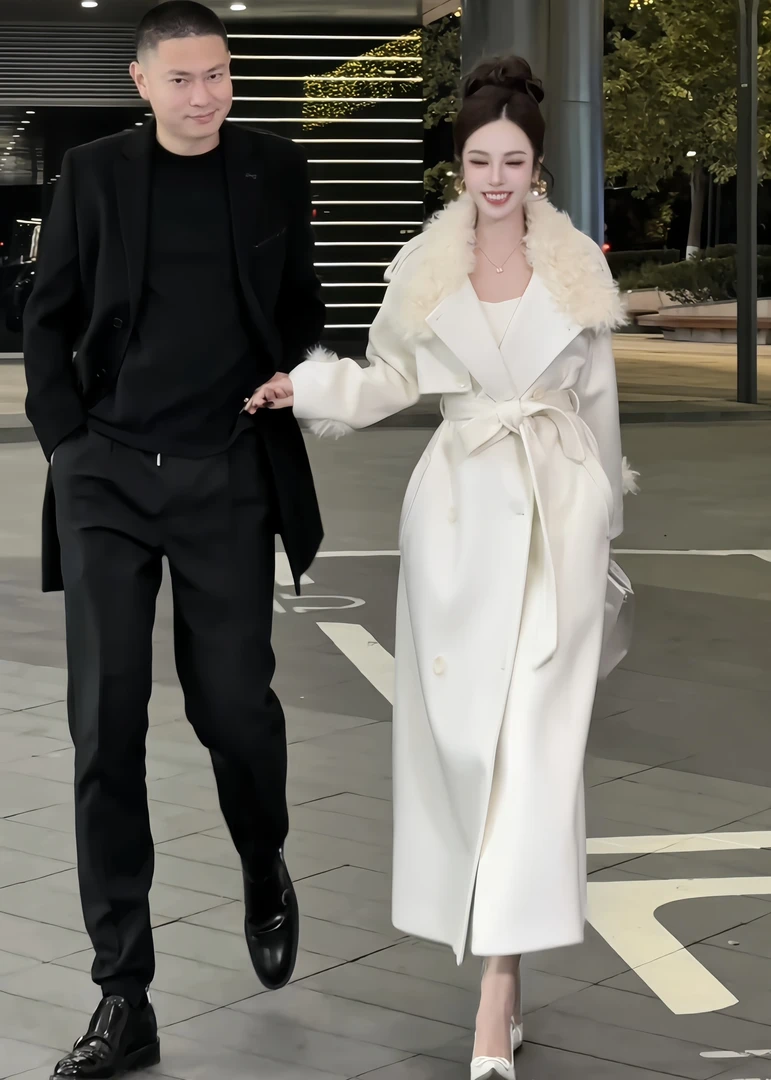 【冬装新款】DY76冬装轻奢时尚气质阿尔巴卡羊毛+羊羔毛领大衣长款