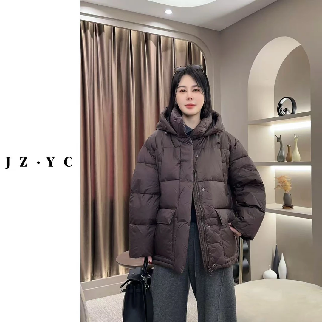 【 洁子推荐】 2024冬季241686新款欧版连帽加厚中长款羽绒服JZYC
