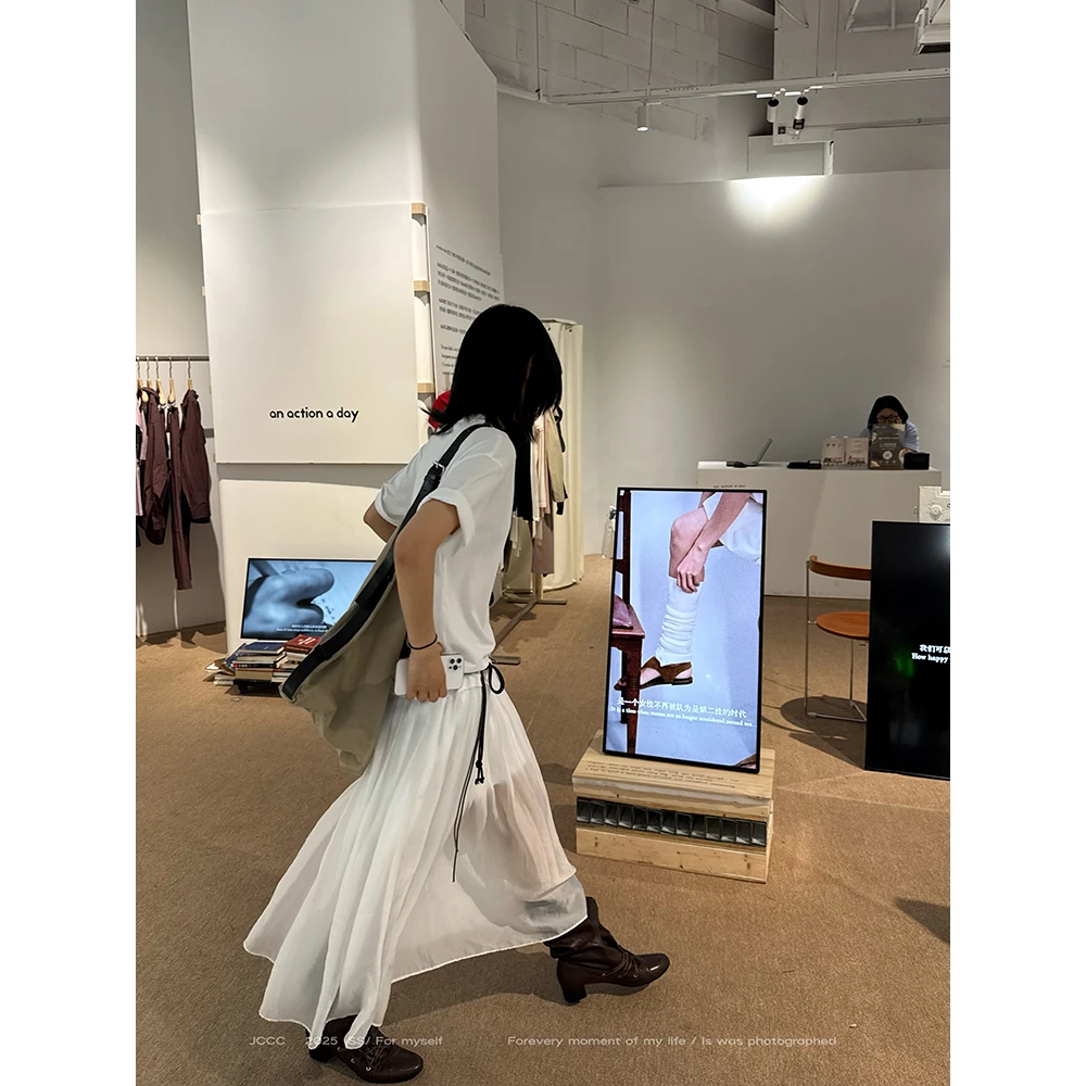 JCCC影子【风眠于纱】多色短袖T恤拼接网纱飘逸显瘦连衣裙JE5CBL12