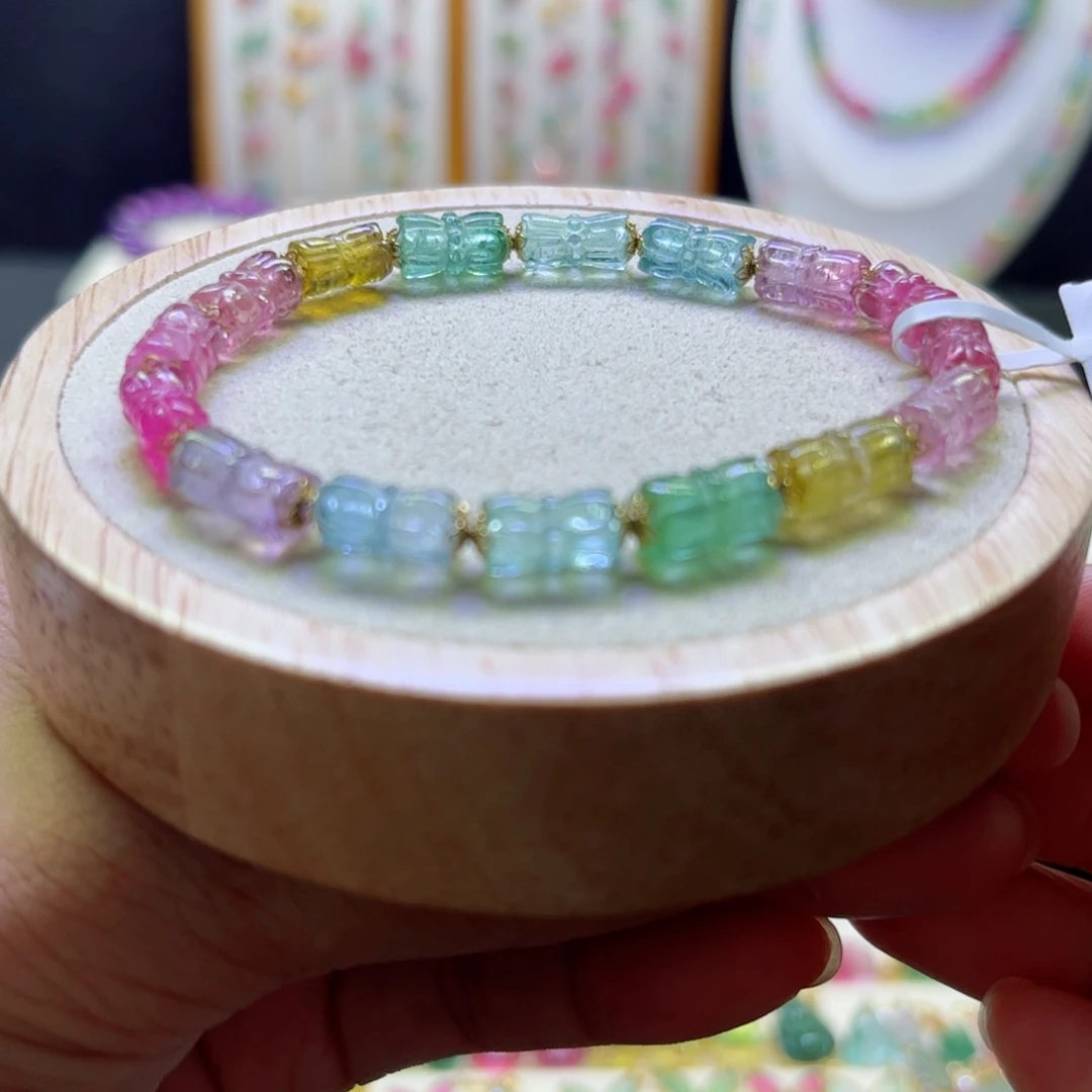 未镶嵌手链碧玺荧光莲花