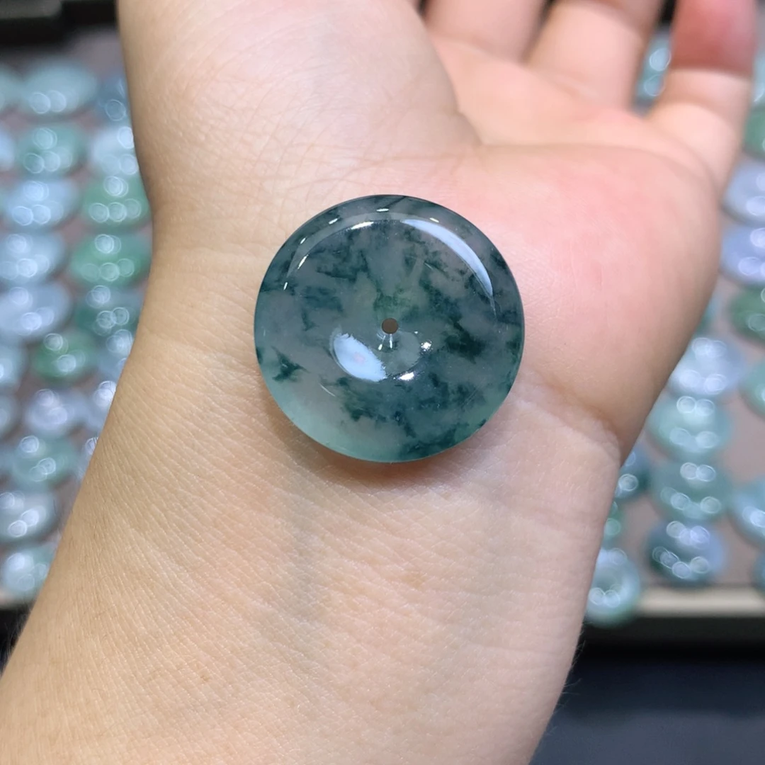 翡翠未镶嵌颈饰平安扣23.7*5.3