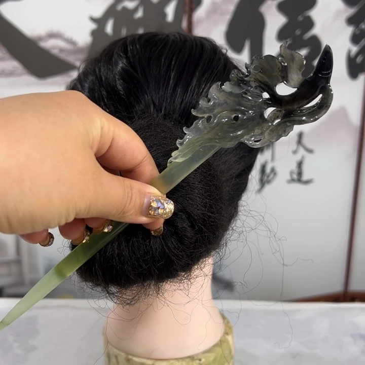 蛇纹石玉发饰未镶嵌允**感