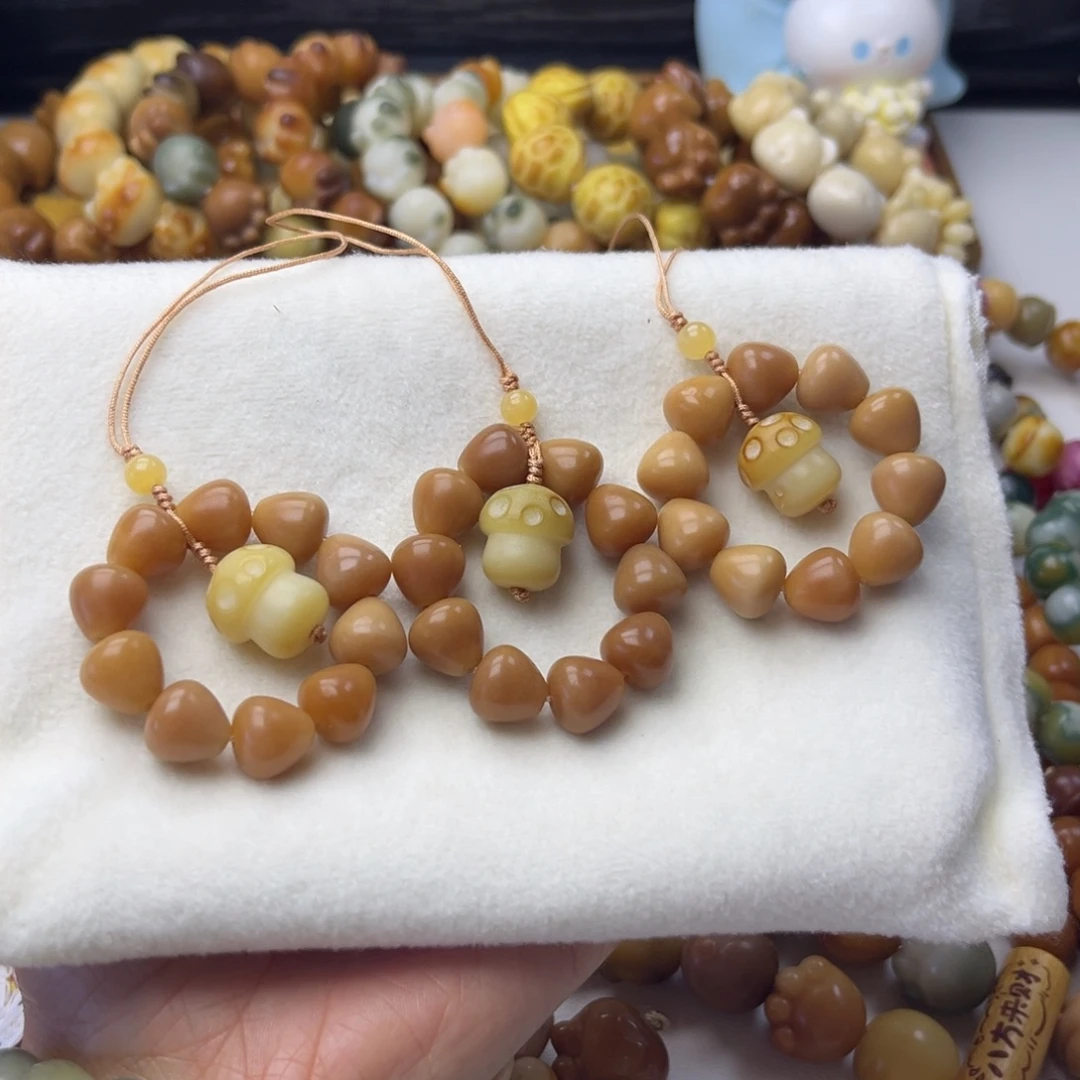 菩提根/象牙果手串水滴手机挂件12mm一串通货