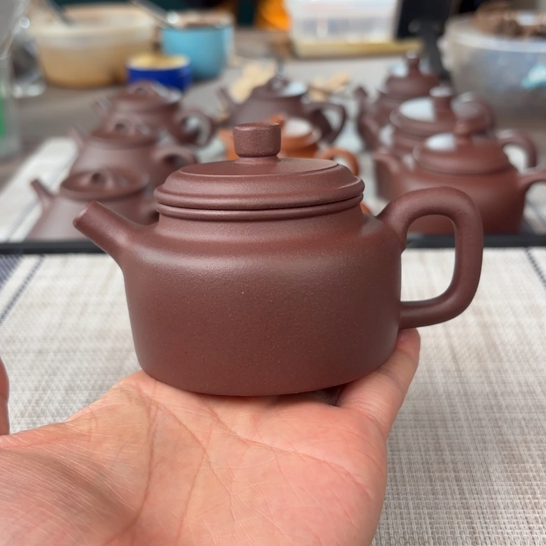紫砂茶壶半手工老紫泥德钟壶150cc
