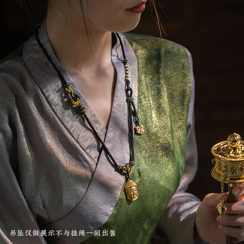 高档八股辫3毫米女款手工项链绳吊坠挂绳双挂绳子男手工八股吊坠