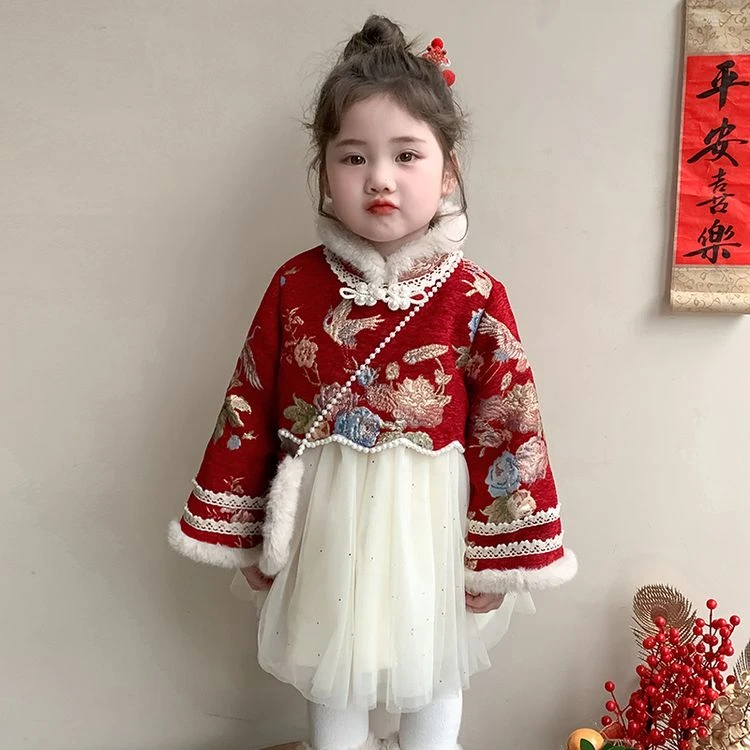 仙鹤年服纱裙冬季女童